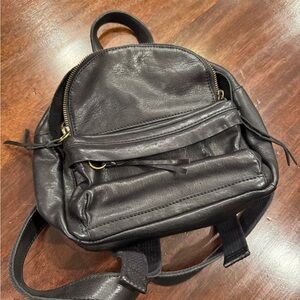 Madewell Black Leather Mini Backpack